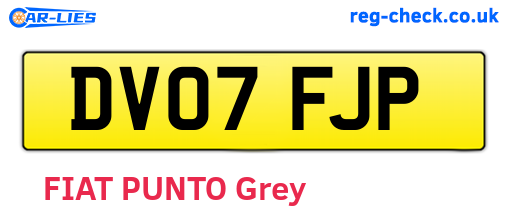 DV07FJP are the vehicle registration plates.
