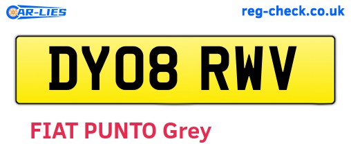 DY08RWV are the vehicle registration plates.