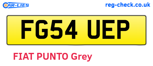 FG54UEP are the vehicle registration plates.
