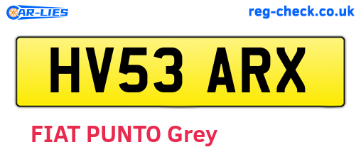 HV53ARX are the vehicle registration plates.