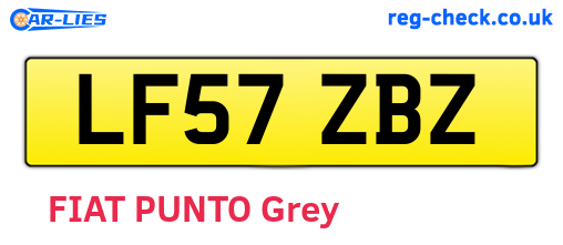 LF57ZBZ are the vehicle registration plates.