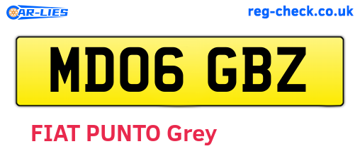 MD06GBZ are the vehicle registration plates.