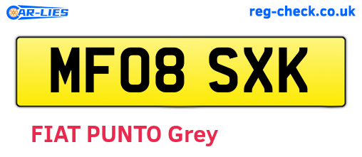 MF08SXK are the vehicle registration plates.