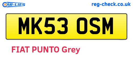 MK53OSM are the vehicle registration plates.