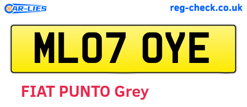 ML07OYE are the vehicle registration plates.