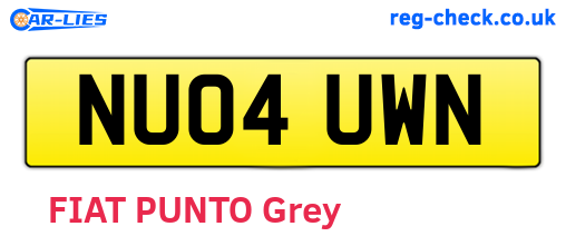 NU04UWN are the vehicle registration plates.