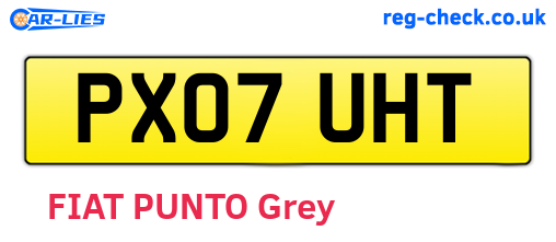 PX07UHT are the vehicle registration plates.