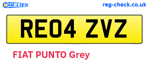 RE04ZVZ are the vehicle registration plates.