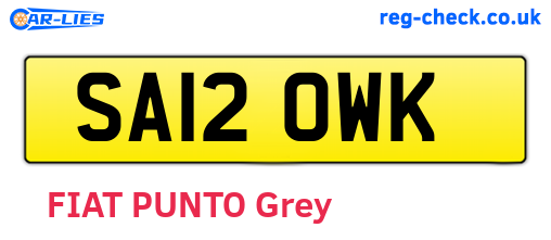 SA12OWK are the vehicle registration plates.