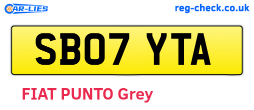 SB07YTA are the vehicle registration plates.