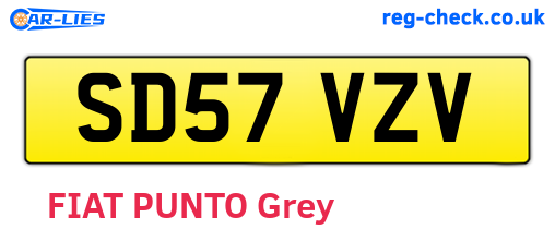 SD57VZV are the vehicle registration plates.