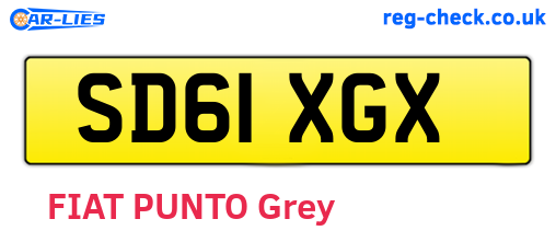 SD61XGX are the vehicle registration plates.