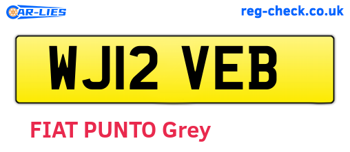 WJ12VEB are the vehicle registration plates.