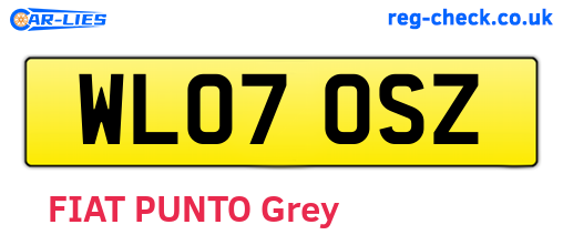 WL07OSZ are the vehicle registration plates.