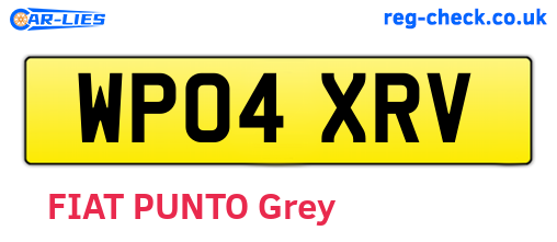 WP04XRV are the vehicle registration plates.