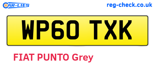 WP60TXK are the vehicle registration plates.