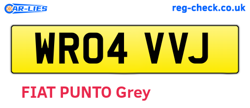 WR04VVJ are the vehicle registration plates.