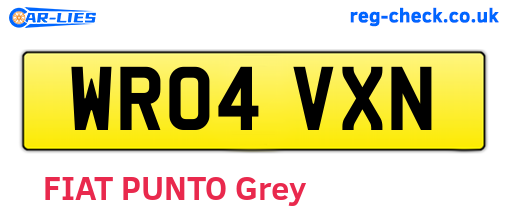 WR04VXN are the vehicle registration plates.