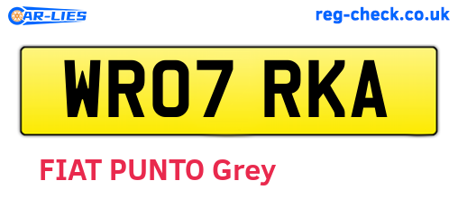 WR07RKA are the vehicle registration plates.