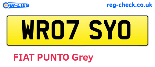WR07SYO are the vehicle registration plates.