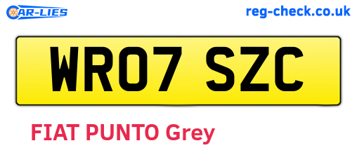WR07SZC are the vehicle registration plates.