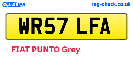 WR57LFA are the vehicle registration plates.