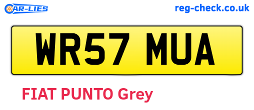 WR57MUA are the vehicle registration plates.