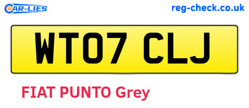 WT07CLJ are the vehicle registration plates.