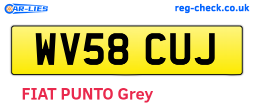 WV58CUJ are the vehicle registration plates.