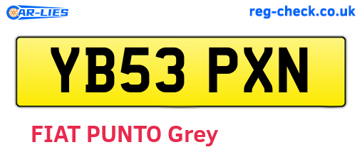 YB53PXN are the vehicle registration plates.