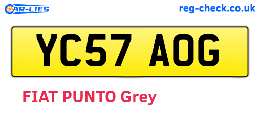YC57AOG are the vehicle registration plates.