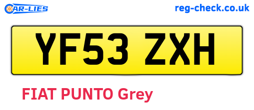 YF53ZXH are the vehicle registration plates.