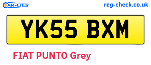 YK55BXM are the vehicle registration plates.