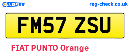 FM57ZSU are the vehicle registration plates.