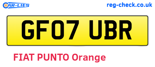 GF07UBR are the vehicle registration plates.