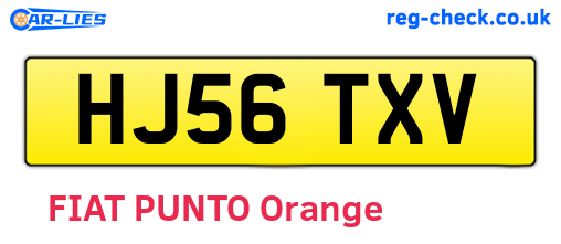HJ56TXV are the vehicle registration plates.