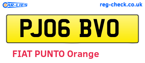 PJ06BVO are the vehicle registration plates.