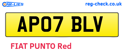 AP07BLV are the vehicle registration plates.