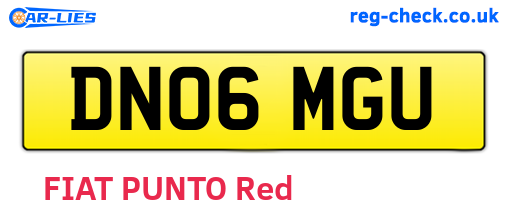 DN06MGU are the vehicle registration plates.