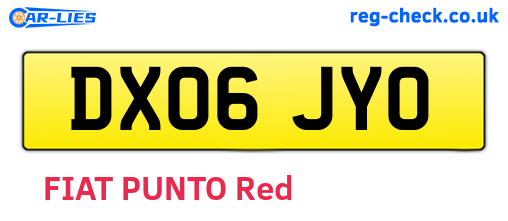 DX06JYO are the vehicle registration plates.