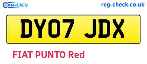 DY07JDX are the vehicle registration plates.