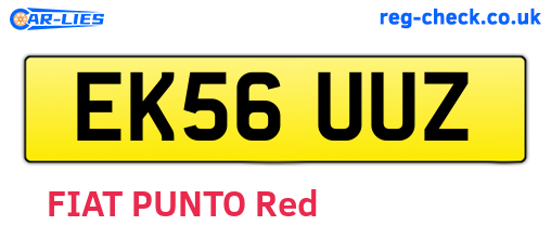 EK56UUZ are the vehicle registration plates.