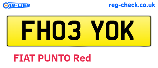 FH03YOK are the vehicle registration plates.