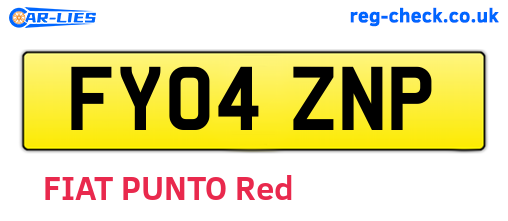 FY04ZNP are the vehicle registration plates.