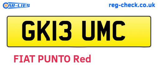 GK13UMC are the vehicle registration plates.