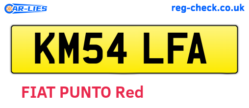 KM54LFA are the vehicle registration plates.