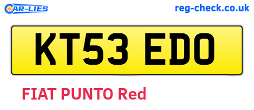KT53EDO are the vehicle registration plates.