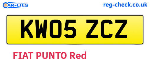 KW05ZCZ are the vehicle registration plates.