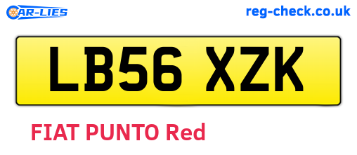 LB56XZK are the vehicle registration plates.