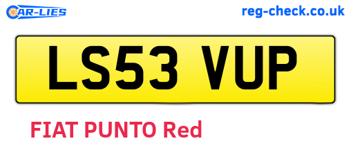 LS53VUP are the vehicle registration plates.